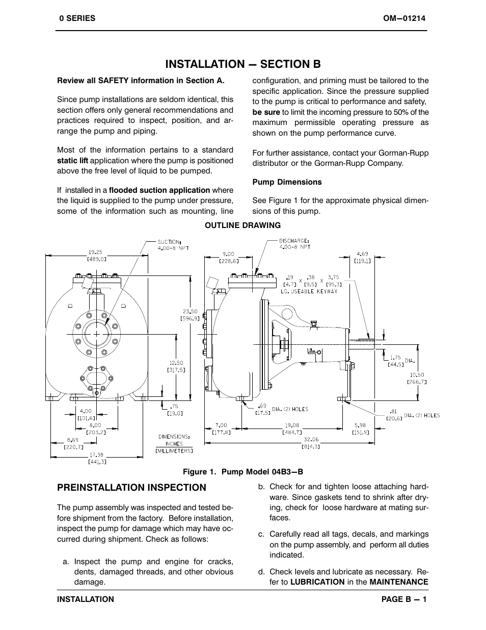 Installation - section b | Gorman-Rupp Pumps 04B3-B 806819 and up User Manual | Page 9 / 31