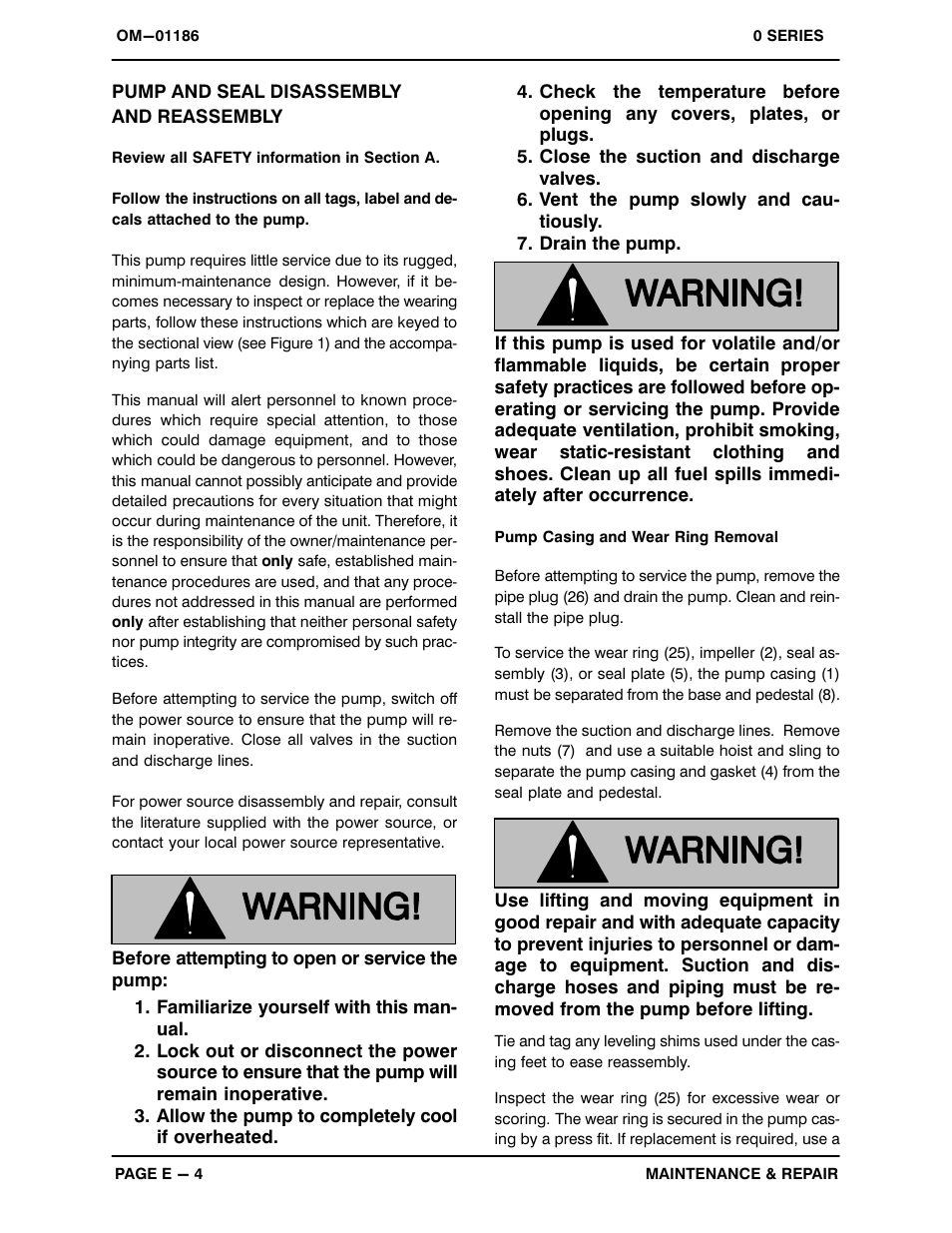 Pump and seal disassembly and reassembly | Gorman-Rupp Pumps 03E1-B 450930 and up User Manual | Page 23 / 30