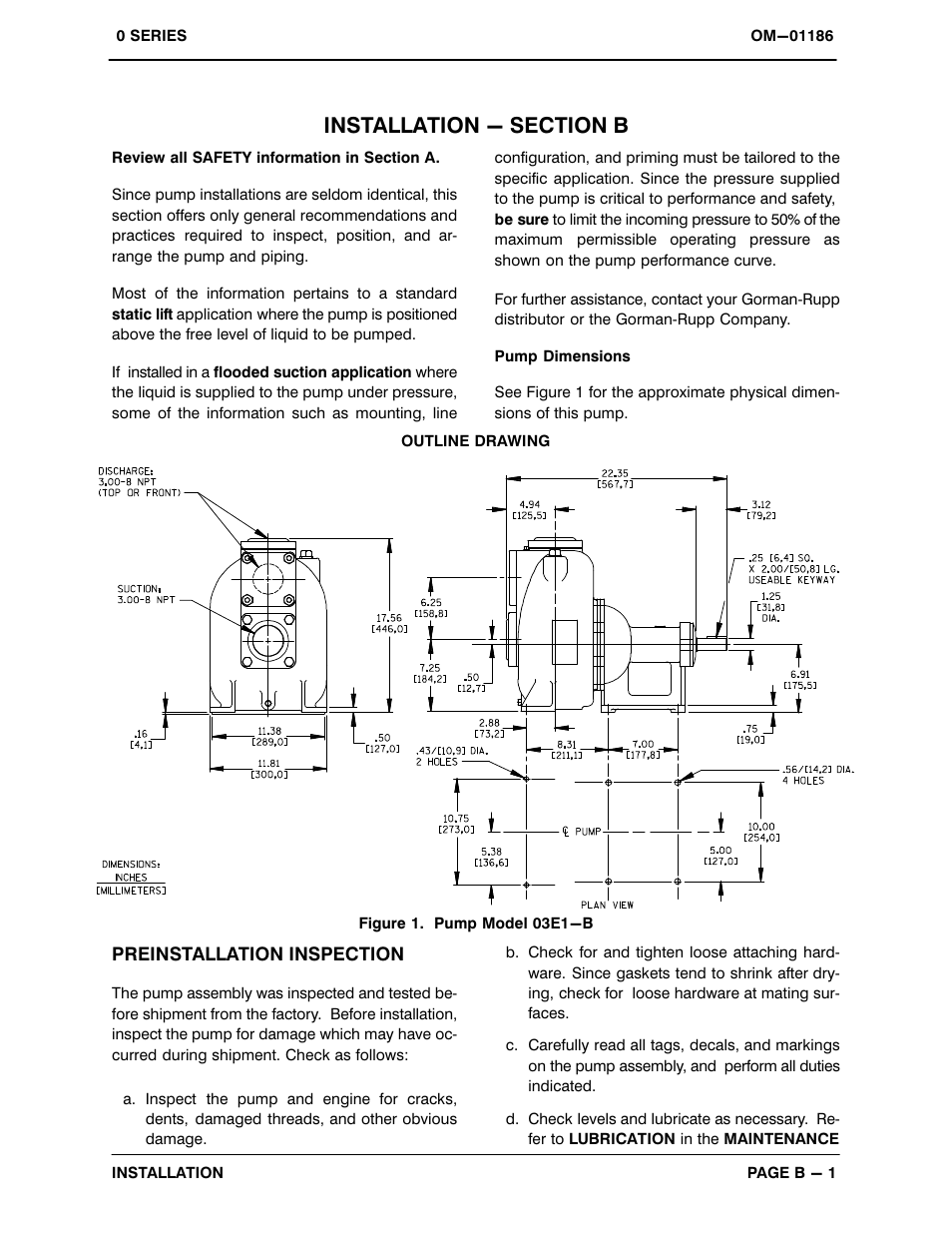 Installation - section b | Gorman-Rupp Pumps 03E1-B 450930 and up User Manual | Page 8 / 30