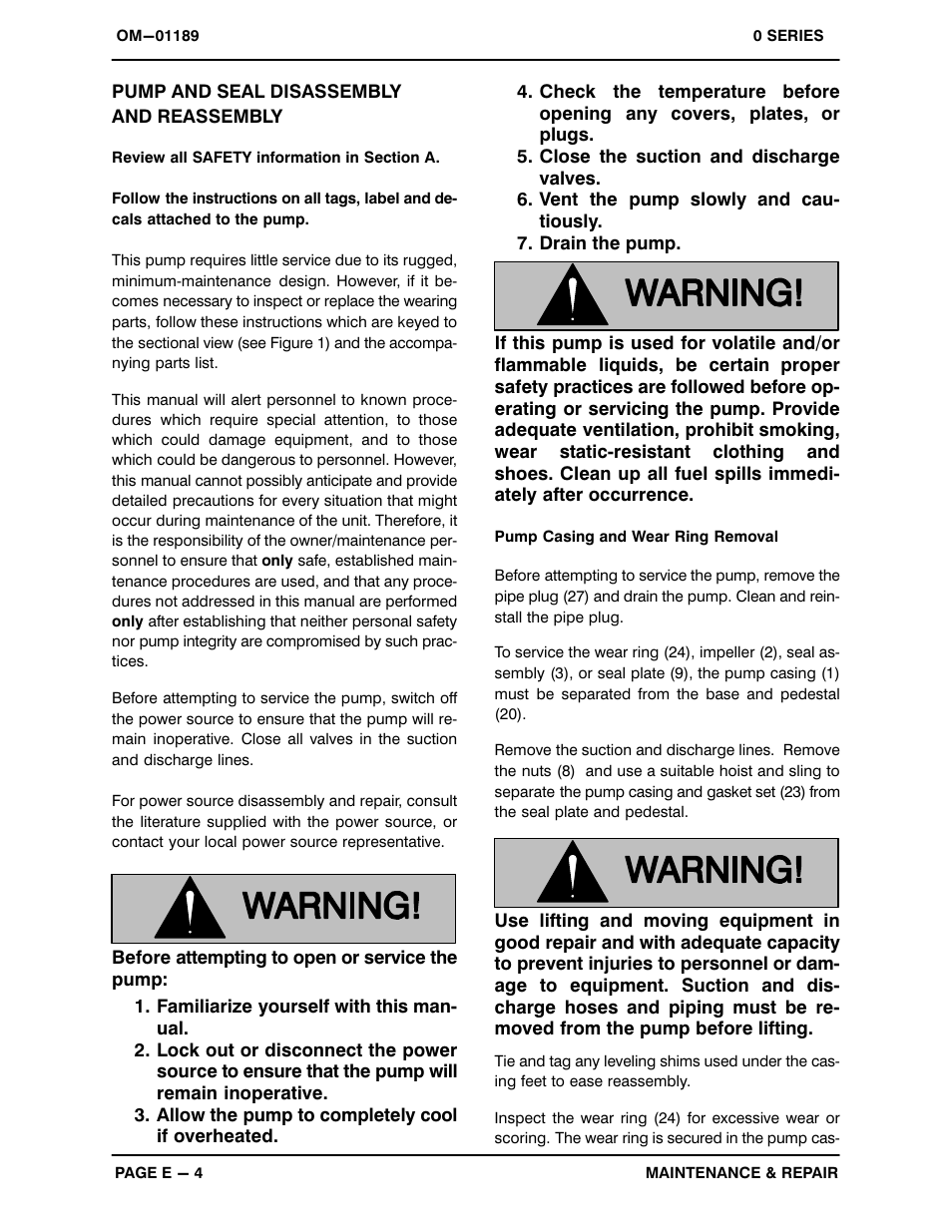 Pump and seal disassembly and reassembly | Gorman-Rupp Pumps 03F3-B 463273 and up User Manual | Page 23 / 30