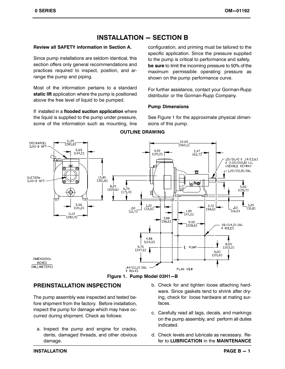 Installation - section b | Gorman-Rupp Pumps 03H1-B 710816 and up User Manual | Page 8 / 30