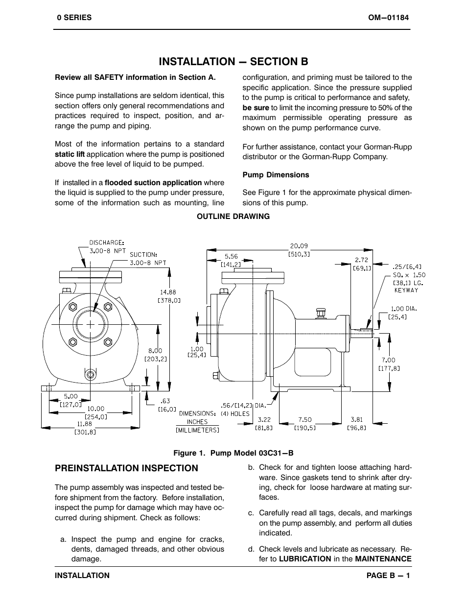 Installation - section b | Gorman-Rupp Pumps 03C31-B 594106 and up User Manual | Page 8 / 29