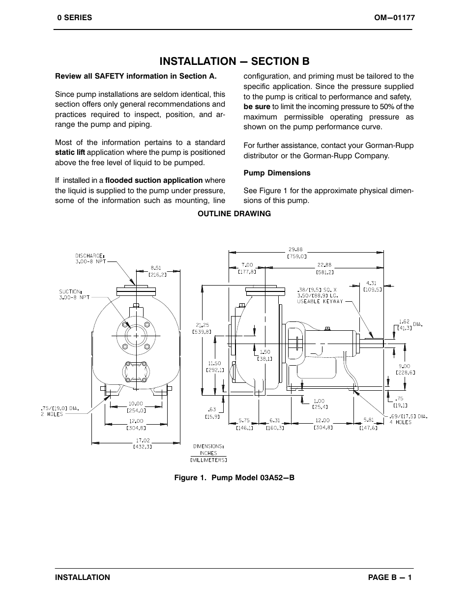 Installation - section b | Gorman-Rupp Pumps 03A52-B 1327255 and up User Manual | Page 8 / 30