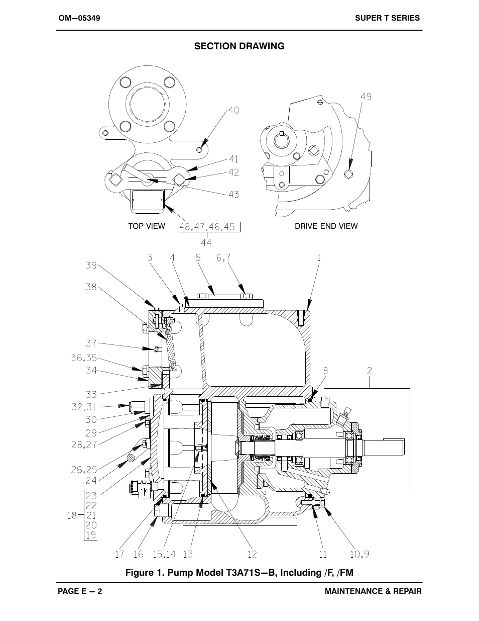 Figure 1. pump model t3a71s-b, including /f, /fm | Gorman-Rupp Pumps T3A71S-B /F,/FM User Manual | Page 24 / 39