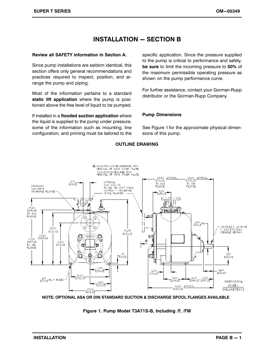 Installation - section b | Gorman-Rupp Pumps T3A71S-B /F,/FM User Manual | Page 8 / 39