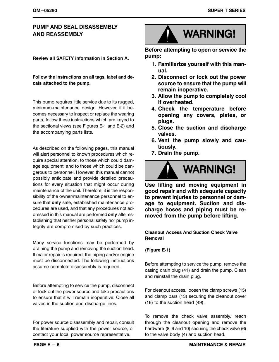 Pump and seal disassembly and reassembly | Gorman-Rupp Pumps T10A3S-B /FM,/WW User Manual | Page 27 / 38