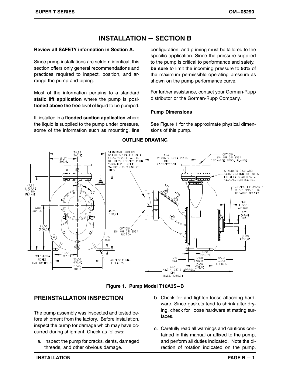 Installation - section b | Gorman-Rupp Pumps T10A3S-B /FM,/WW User Manual | Page 8 / 38