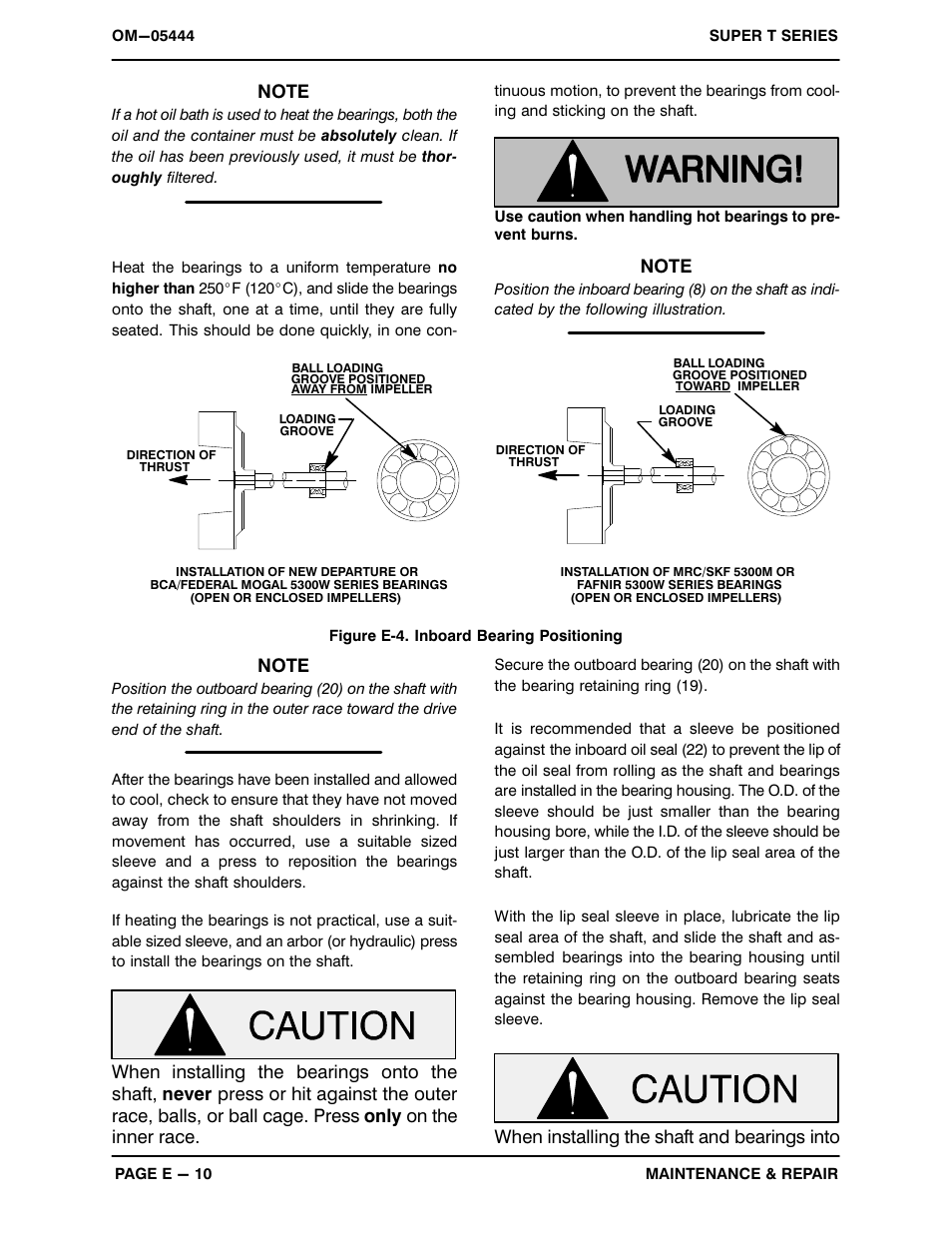 When installing the shaft and bearings into | Gorman-Rupp Pumps T10A61S-B /FM User Manual | Page 32 / 38