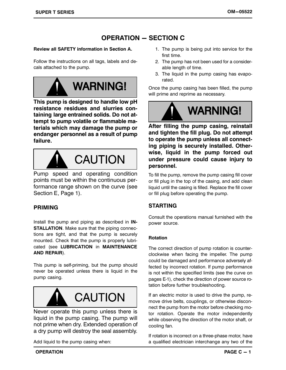 Operation - section c | Gorman-Rupp Pumps T10A65S-B /FM User Manual | Page 16 / 38