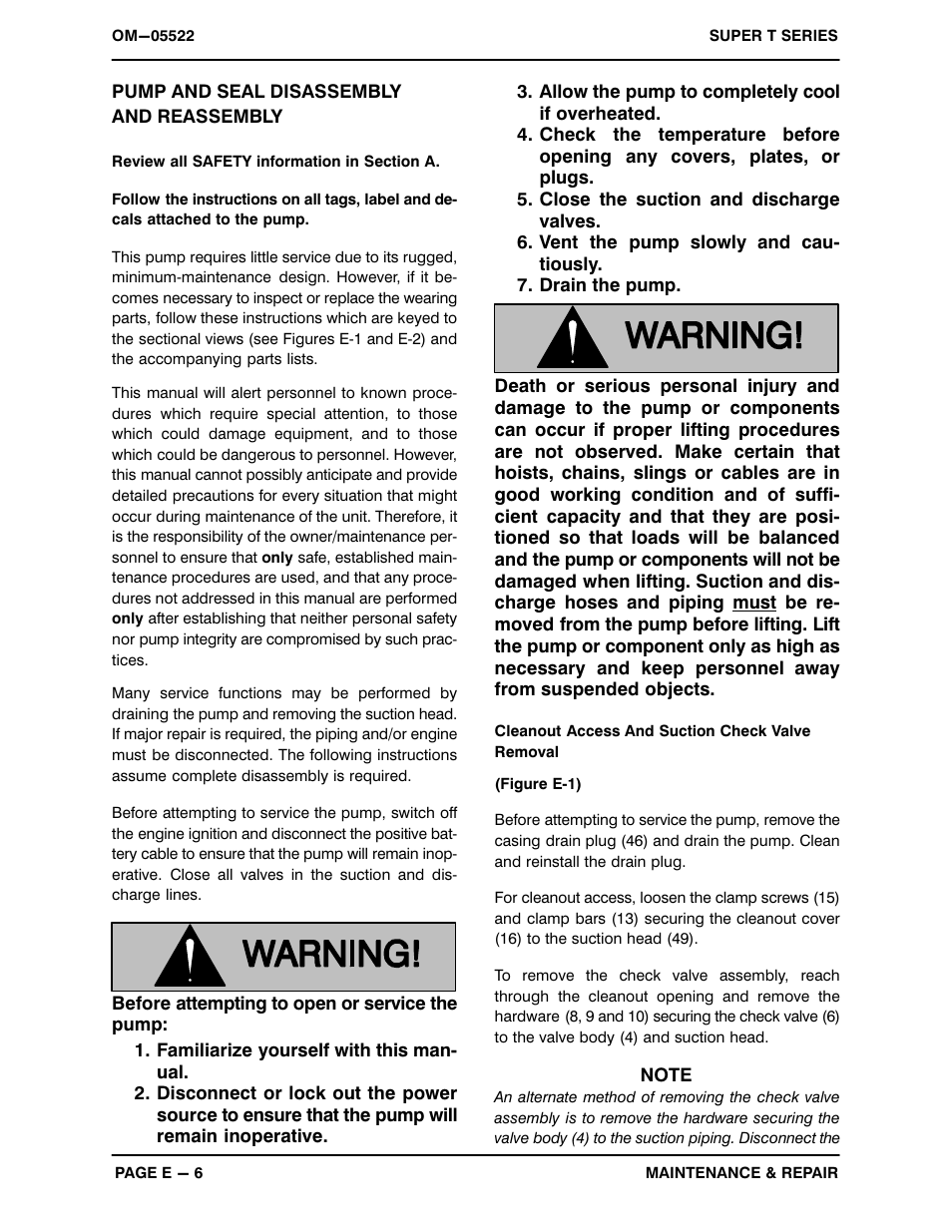 Pump and seal disassembly and reassembly | Gorman-Rupp Pumps T10A65S-B /FM User Manual | Page 28 / 38