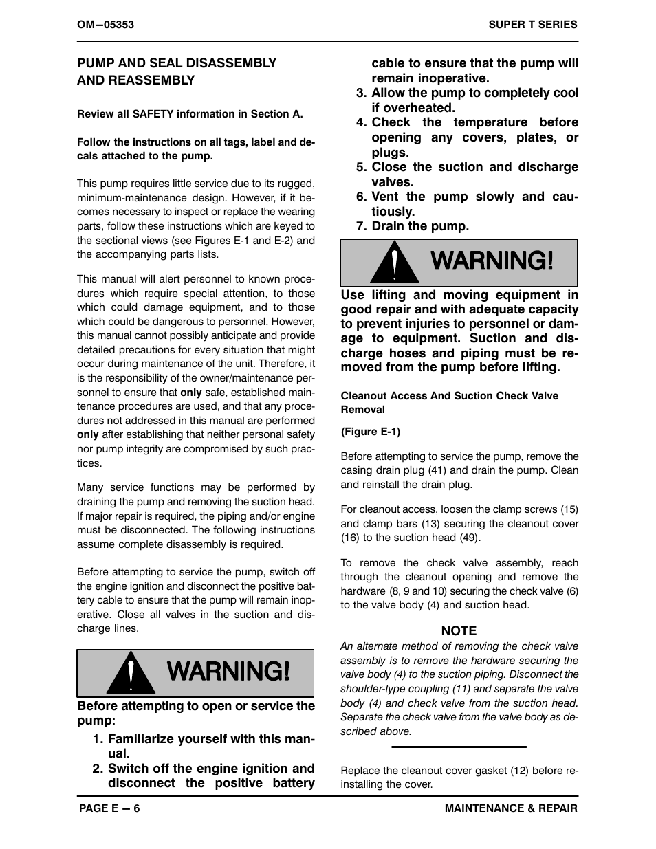 Pump and seal disassembly and reassembly | Gorman-Rupp Pumps T10A71S-B /FM User Manual | Page 28 / 39