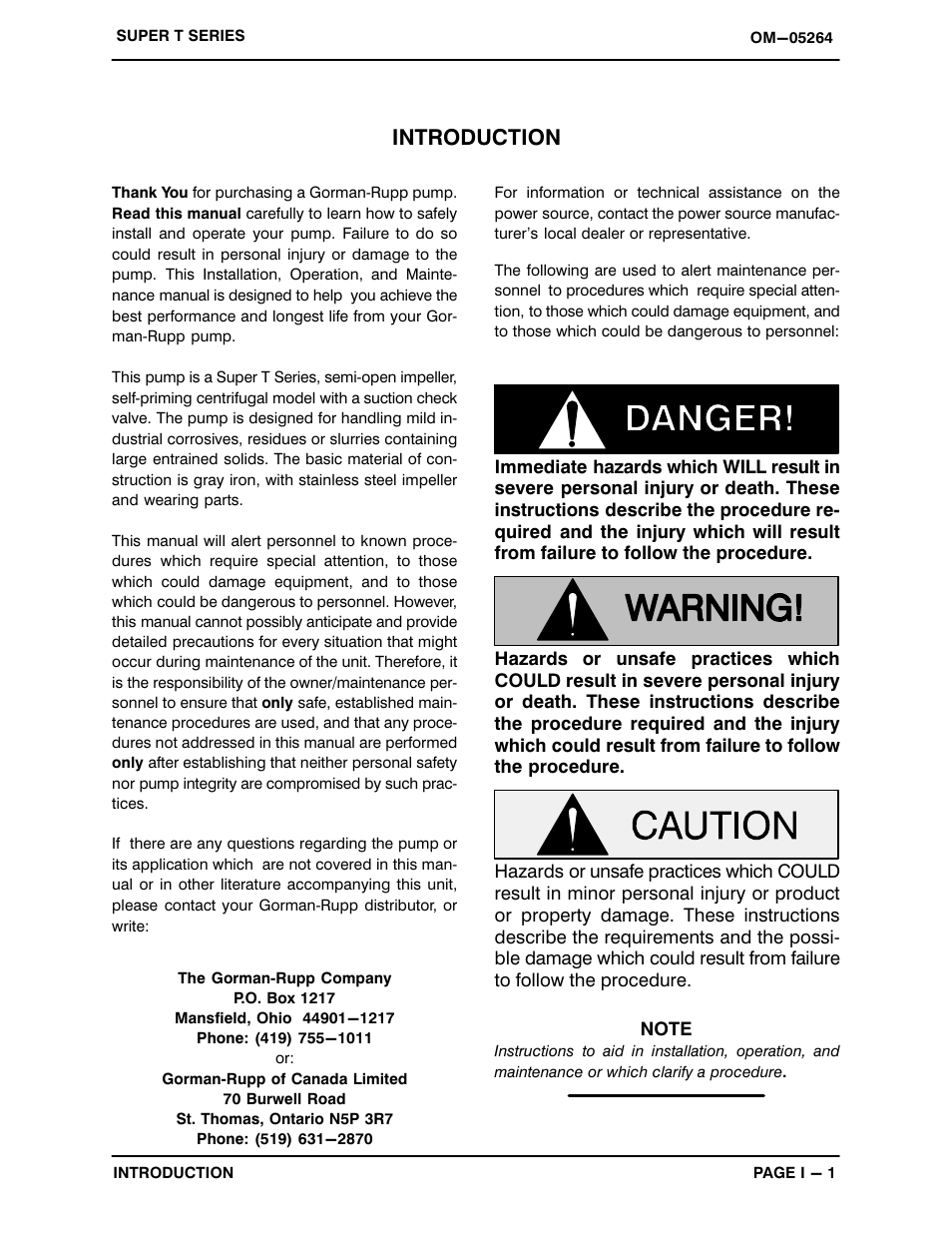 Introduction | Gorman-Rupp Pumps T3A61S-B /F,/FM User Manual | Page 5 / 40