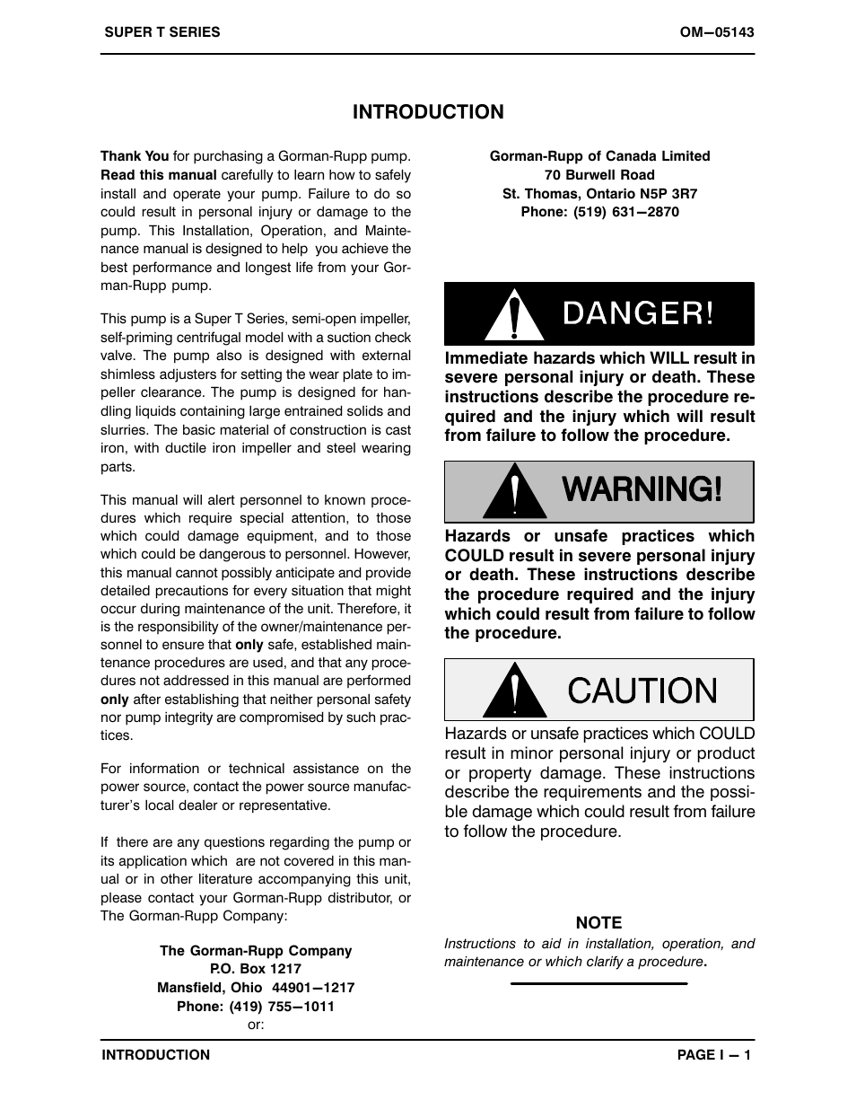 Introduction | Gorman-Rupp Pumps T4A60S-B /F,/FM,/WW User Manual | Page 5 / 40