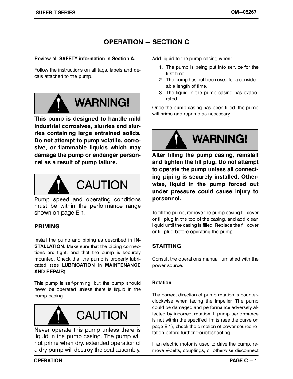 Operation - section c | Gorman-Rupp Pumps T4A61S-B /F,/FM User Manual | Page 16 / 39