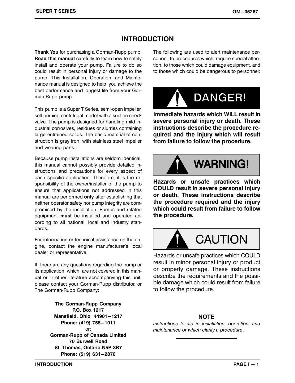 Introduction | Gorman-Rupp Pumps T4A61S-B /F,/FM User Manual | Page 5 / 39