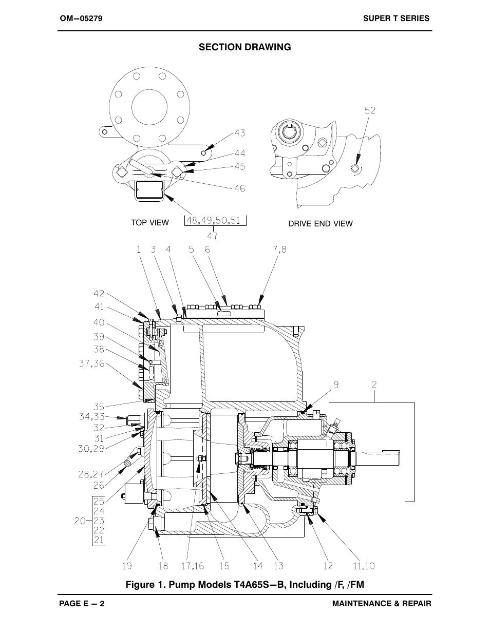 Figure 1. pump models t4a65s−b, including /f, /fm | Gorman-Rupp Pumps T4A65S-B /F,/FM User Manual | Page 25 / 39