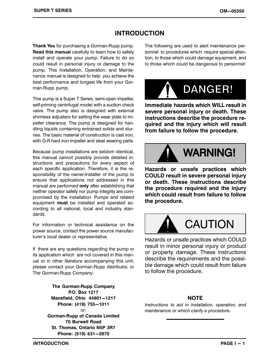 Introduction | Gorman-Rupp Pumps T4A71S-B /F,/FM User Manual | Page 5 / 40