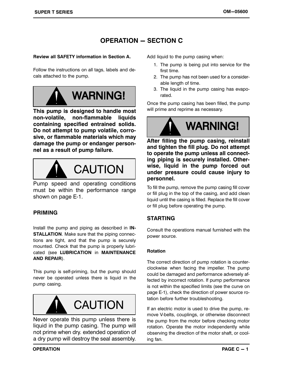 Operation - section c | Gorman-Rupp Pumps T4B60S-B /F,/FM User Manual | Page 16 / 40