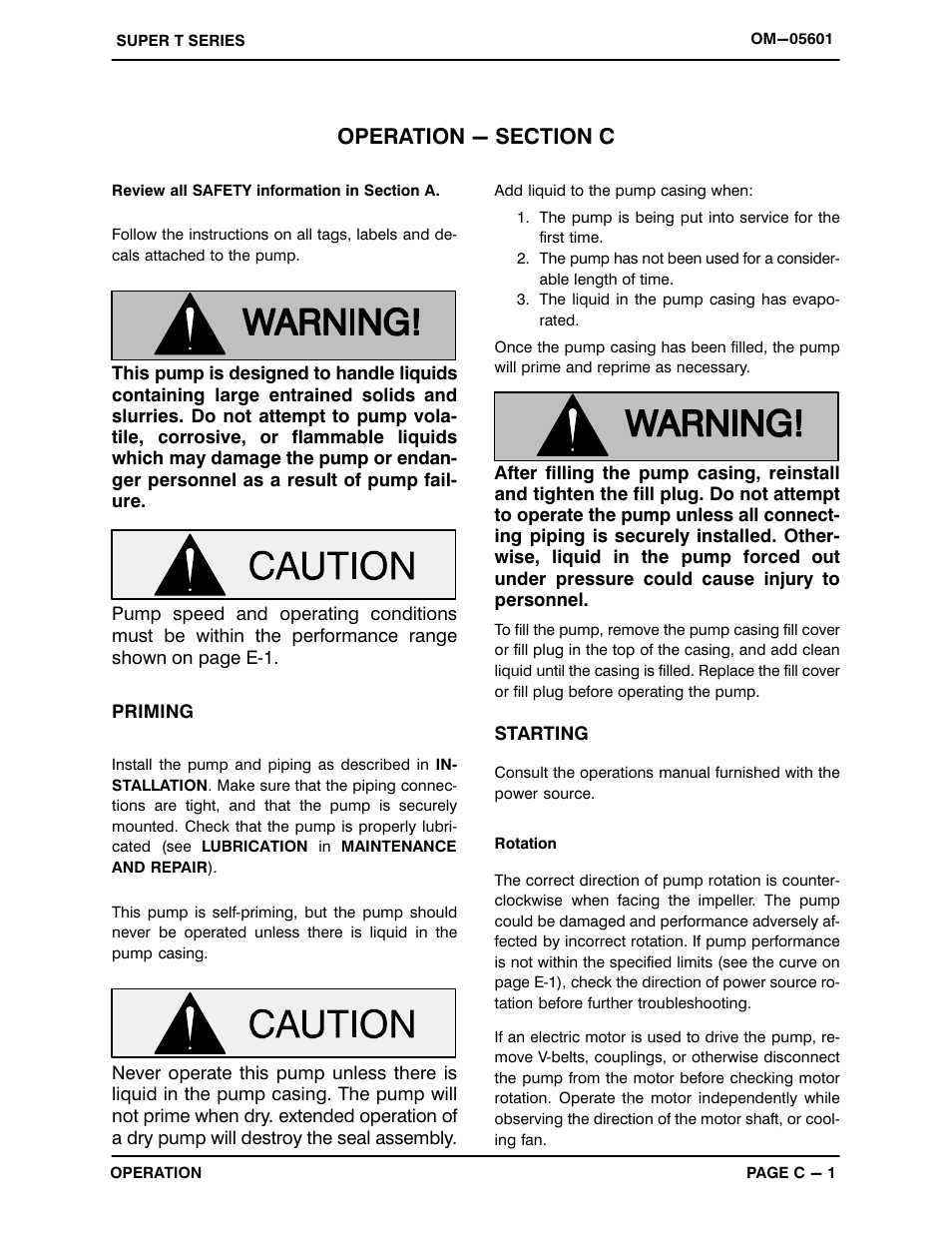 Operation - section c | Gorman-Rupp Pumps T4B61S-B /F,/FM User Manual | Page 16 / 38