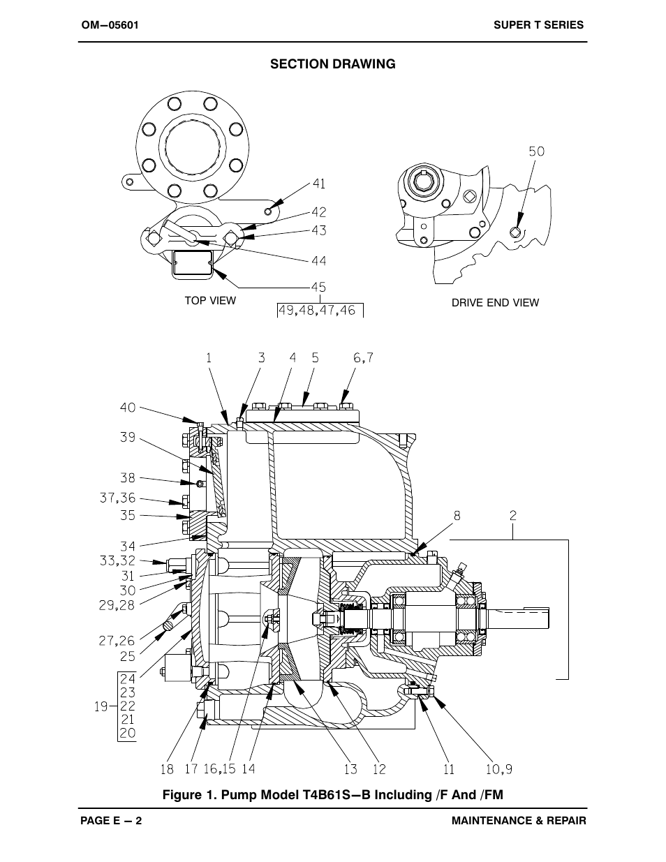 Figure 1. pump model t4b61s-b including /f and /fm | Gorman-Rupp Pumps T4B61S-B /F,/FM User Manual | Page 25 / 38