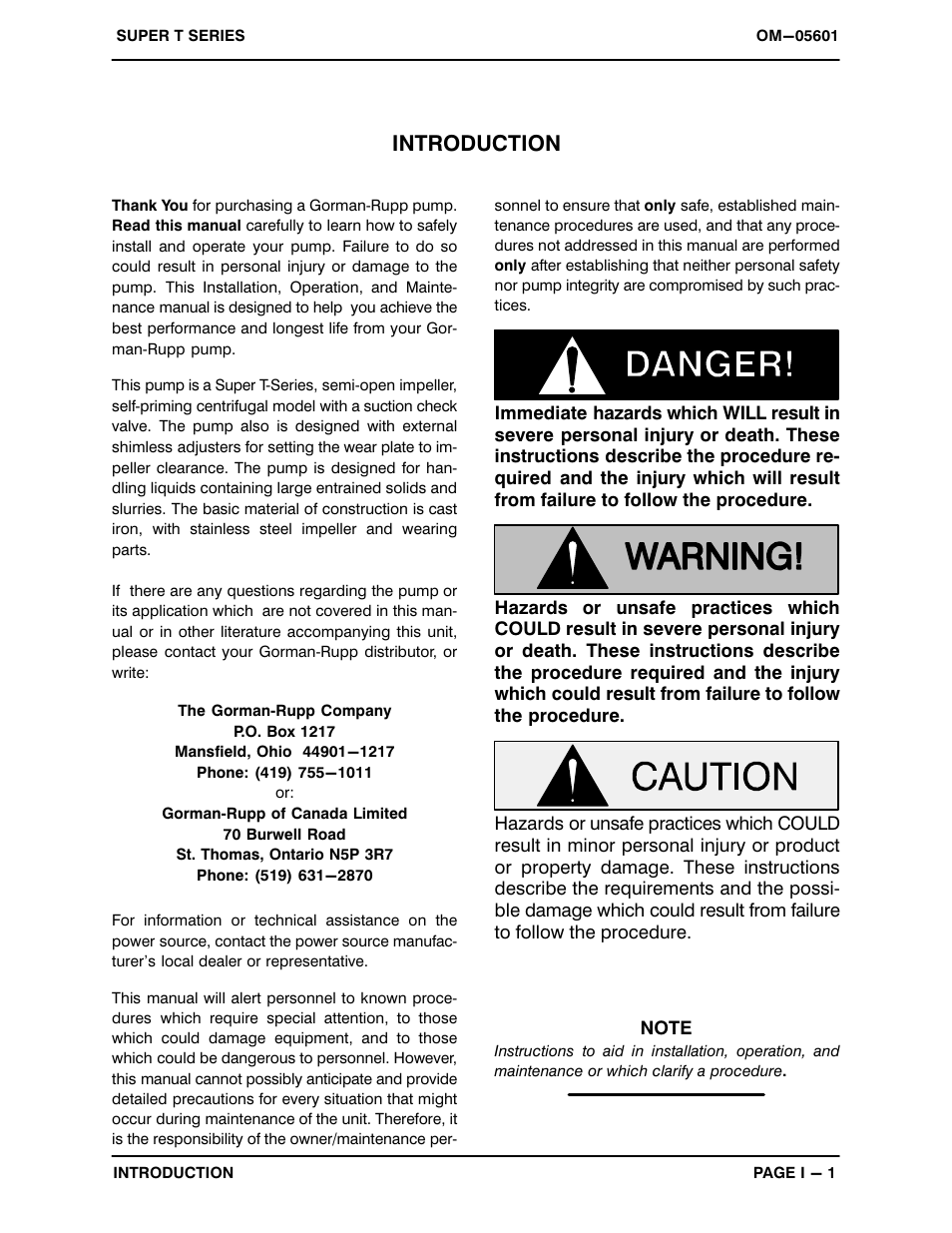 Introduction | Gorman-Rupp Pumps T4B61S-B /F,/FM User Manual | Page 5 / 38