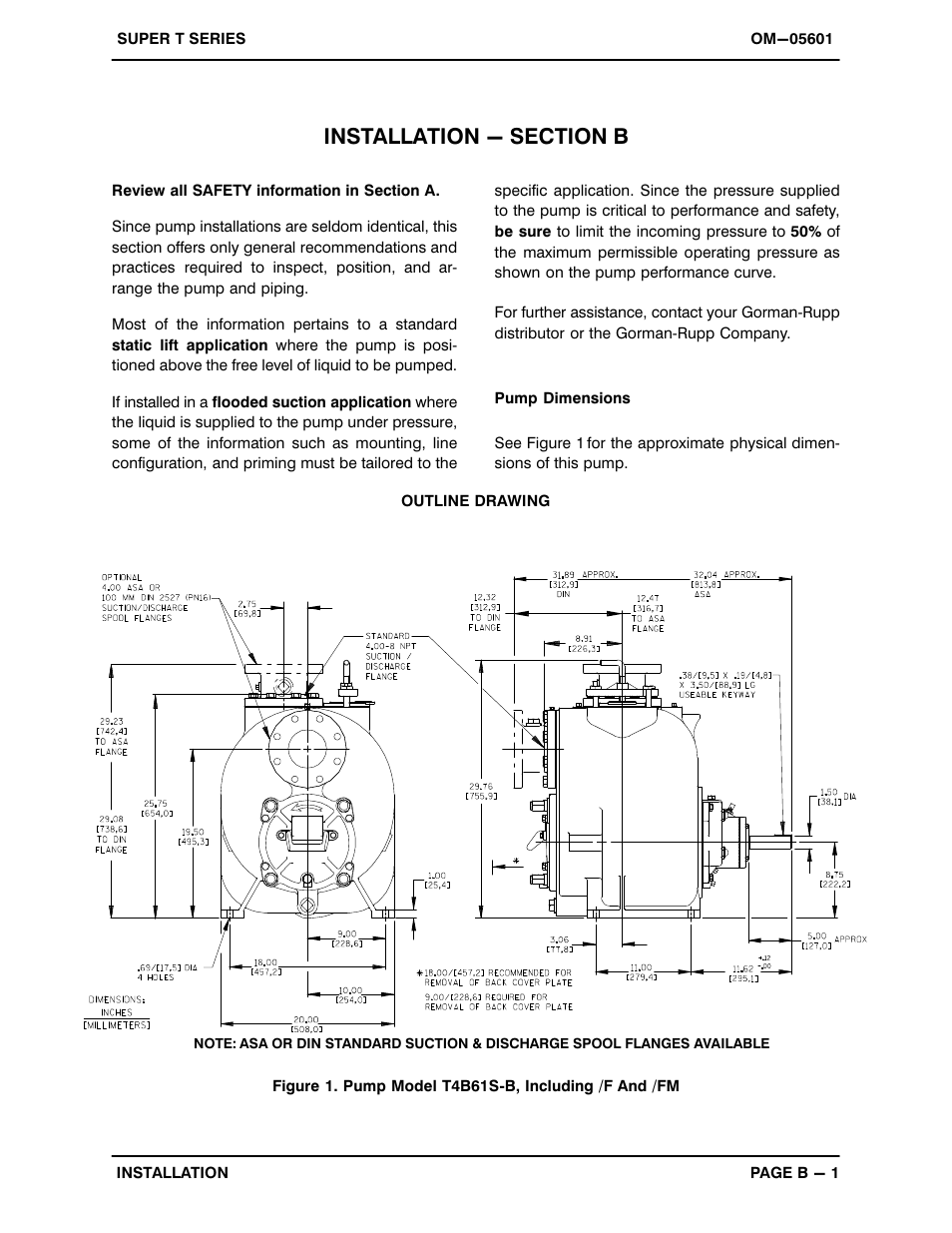 Installation - section b | Gorman-Rupp Pumps T4B61S-B /F,/FM User Manual | Page 8 / 38