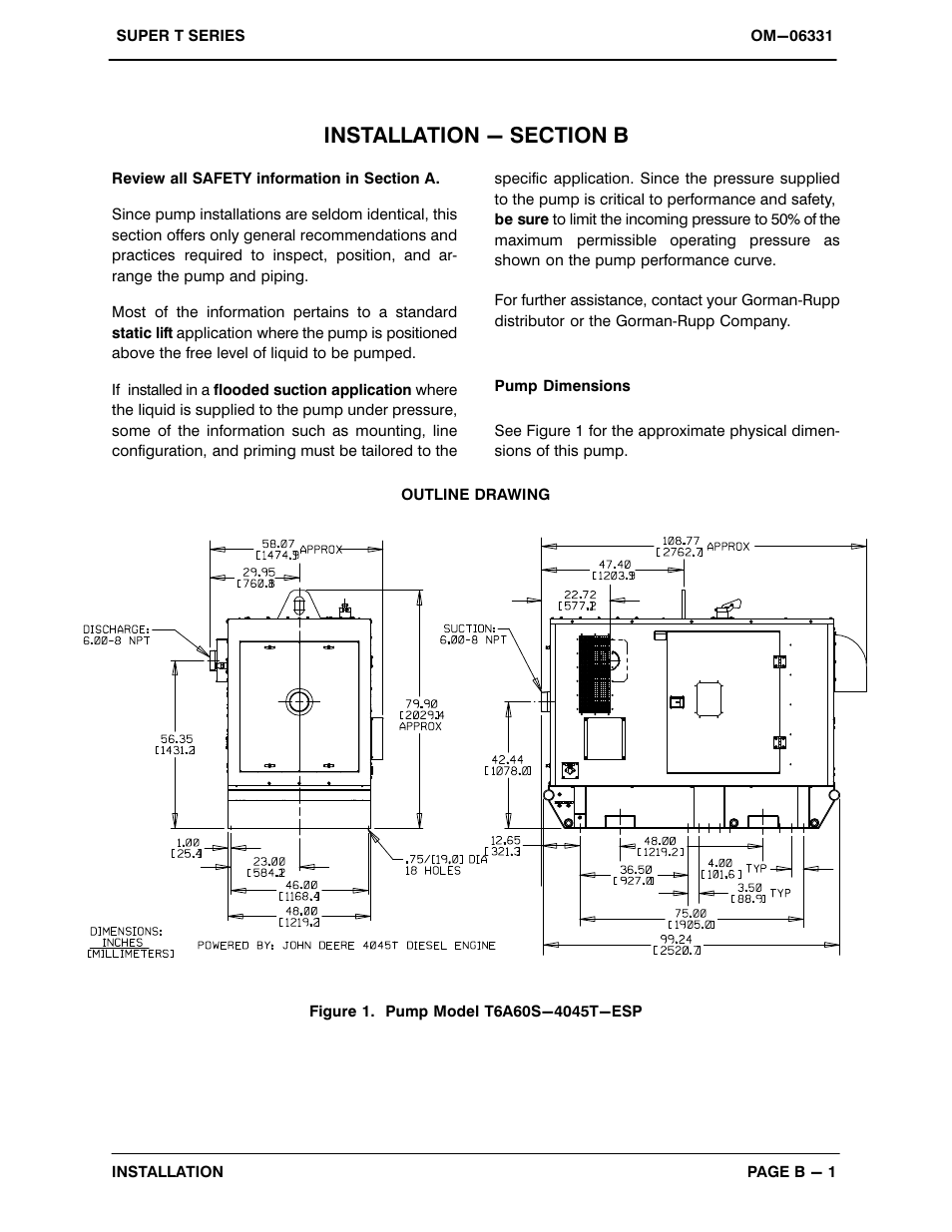 Installation - section b | Gorman-Rupp Pumps T6A60S-4045T-ESP 1473164 and up User Manual | Page 8 / 53