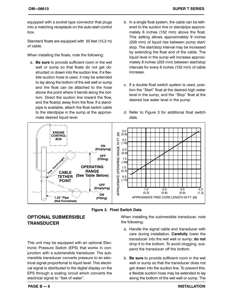 Optional submersible transducer | Gorman-Rupp Pumps T6A60S-5.7 NG-ESP All serial numbers User Manual | Page 14 / 55
