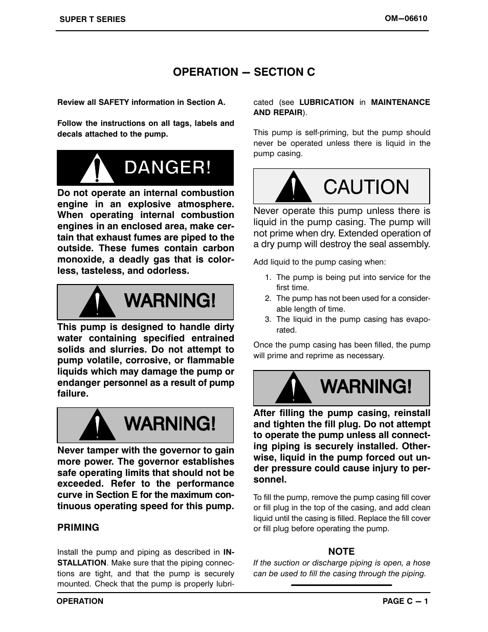 Operation - section c | Gorman-Rupp Pumps T6A60S-5.7 NG-ESP All serial numbers User Manual | Page 18 / 55