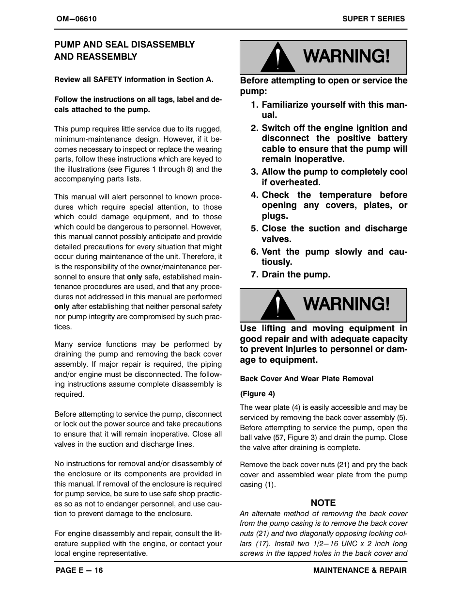 Pump and seal disassembly and reassembly | Gorman-Rupp Pumps T6A60S-5.7 NG-ESP All serial numbers User Manual | Page 43 / 55