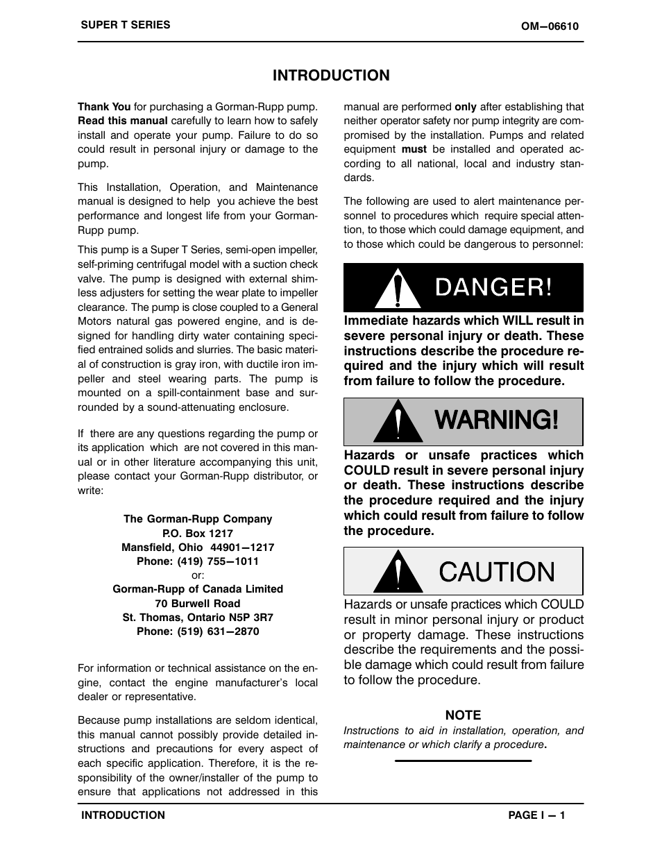 Introduction | Gorman-Rupp Pumps T6A60S-5.7 NG-ESP All serial numbers User Manual | Page 6 / 55