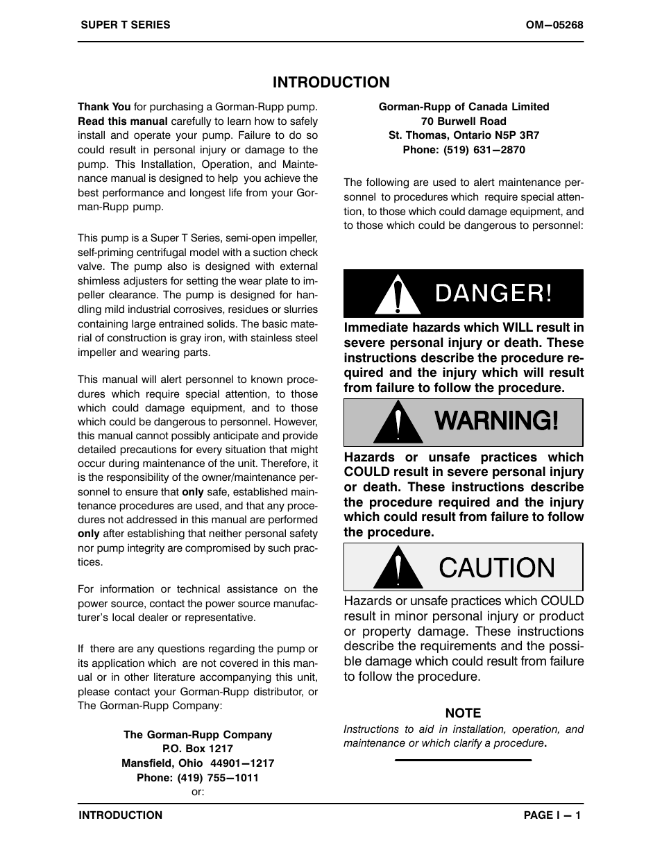 Introduction | Gorman-Rupp Pumps T6A61S-B /F,/FM User Manual | Page 5 / 37
