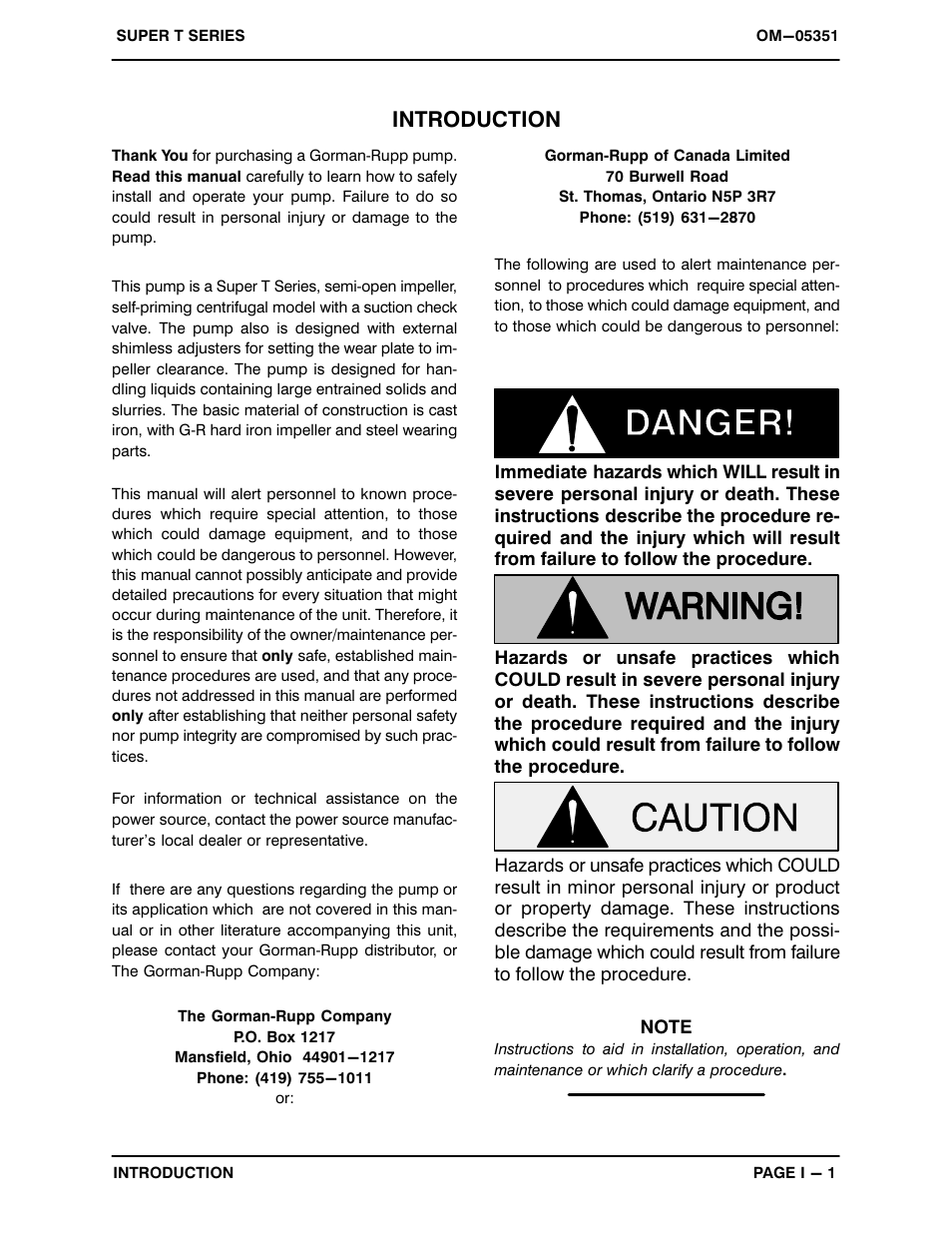 Introduction | Gorman-Rupp Pumps T6A71S-B /F,/FM User Manual | Page 5 / 39