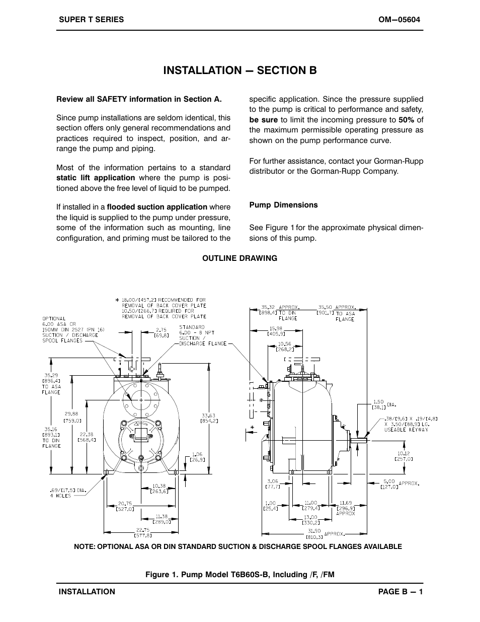 Installation - section b | Gorman-Rupp Pumps T6B60S-B /F,/FM User Manual | Page 8 / 39