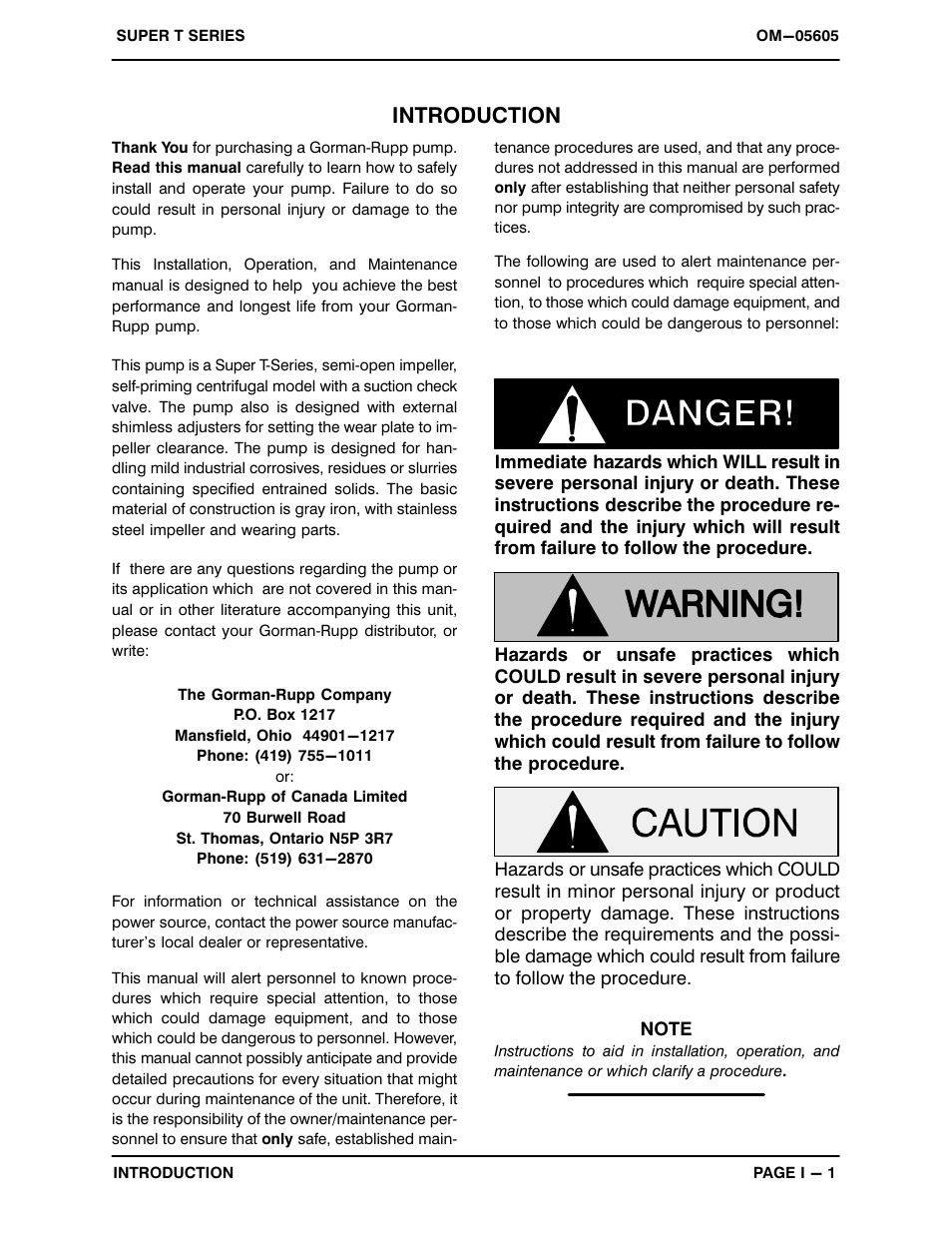 Introduction | Gorman-Rupp Pumps T6B61S-B /F,/FM User Manual | Page 5 / 37