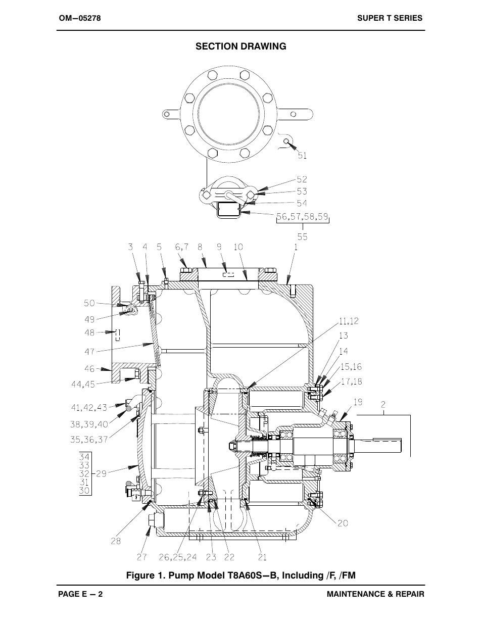 Figure 1. pump model t8a60s-b, including /f, /fm | Gorman-Rupp Pumps T8A60S-B /F,/FM User Manual | Page 24 / 40