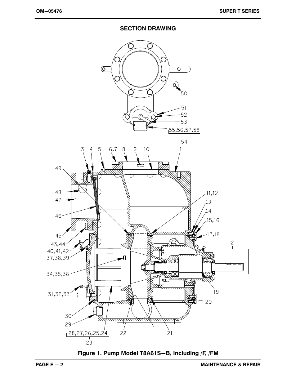 Figure 1. pump model t8a61s-b, including /f, /fm | Gorman-Rupp Pumps T8A61S-B /F,/FM User Manual | Page 24 / 38