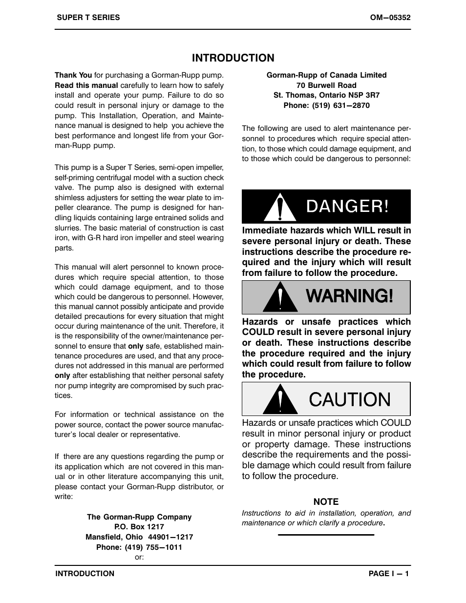 Introduction | Gorman-Rupp Pumps T8A71S-B /F,/FM User Manual | Page 5 / 41