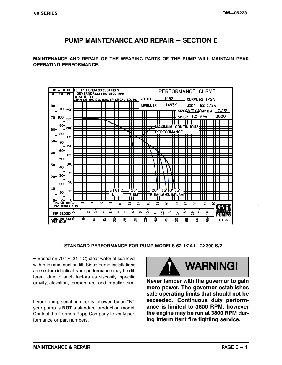 Gorman-Rupp Pumps 62 1/2A1-GX390 S/2 93740 CA and up User Manual | Page 17 / 26