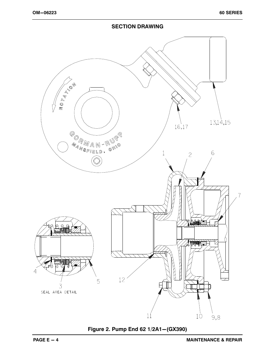 Gorman-Rupp Pumps 62 1/2A1-GX390 S/2 93740 CA and up User Manual | Page 20 / 26