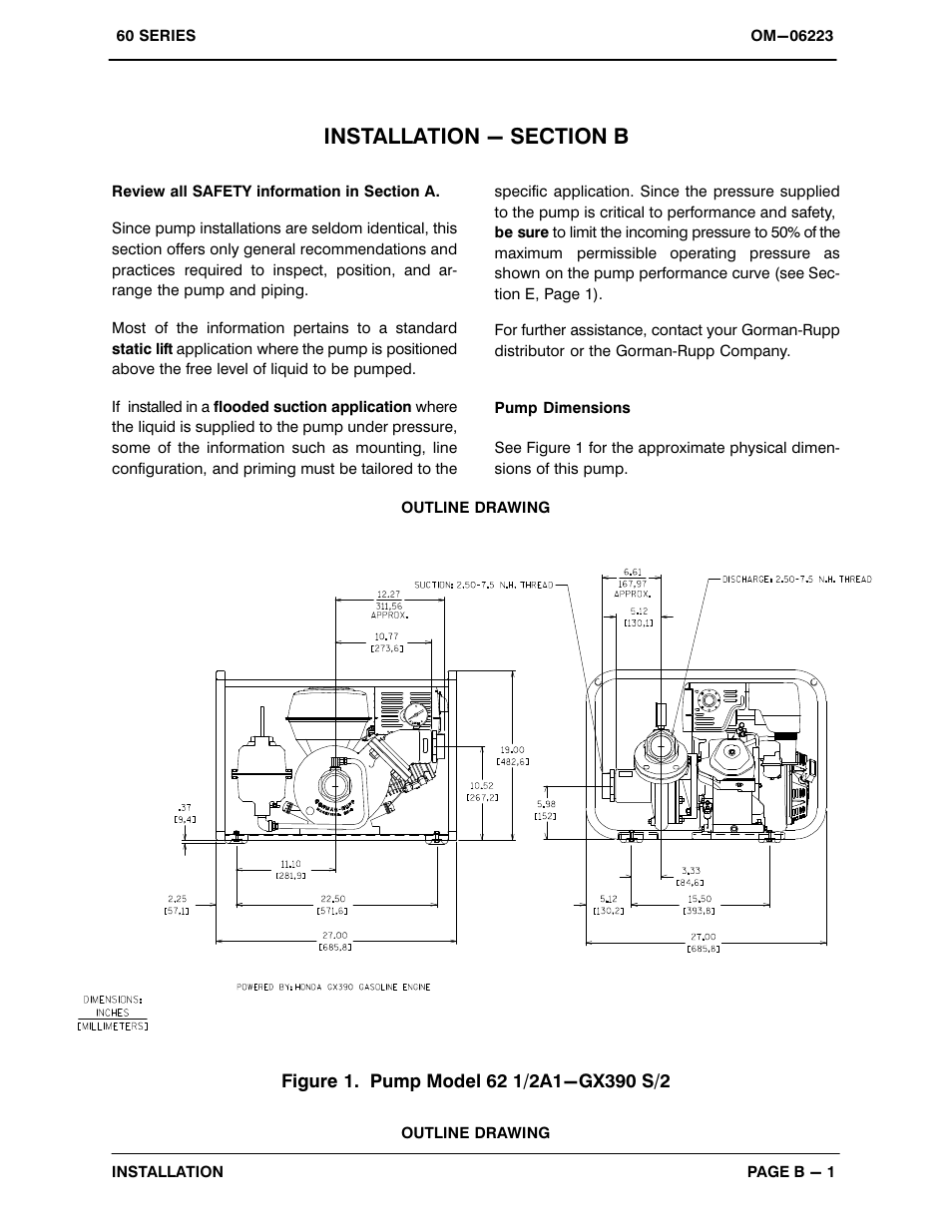 Installation | Gorman-Rupp Pumps 62 1/2A1-GX390 S/2 93740 CA and up User Manual | Page 8 / 26