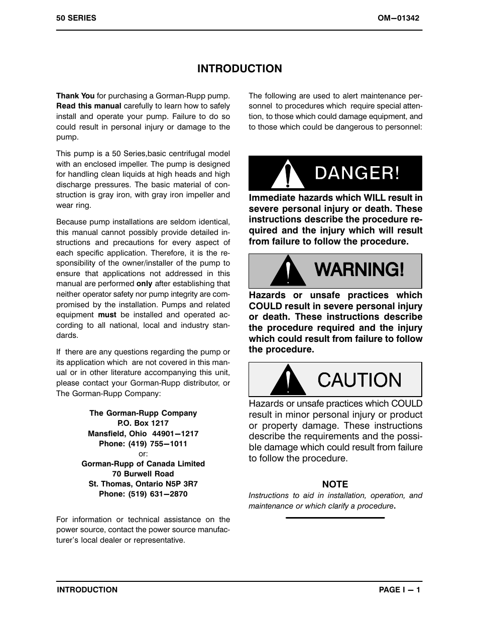 Introduction | Gorman-Rupp Pumps 54J20-B 1410811 and up User Manual | Page 5 / 34