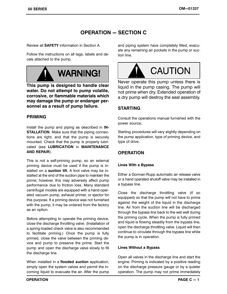 Operation - section c | Gorman-Rupp Pumps 54J2-B 1424552 and up User Manual | Page 17 / 34