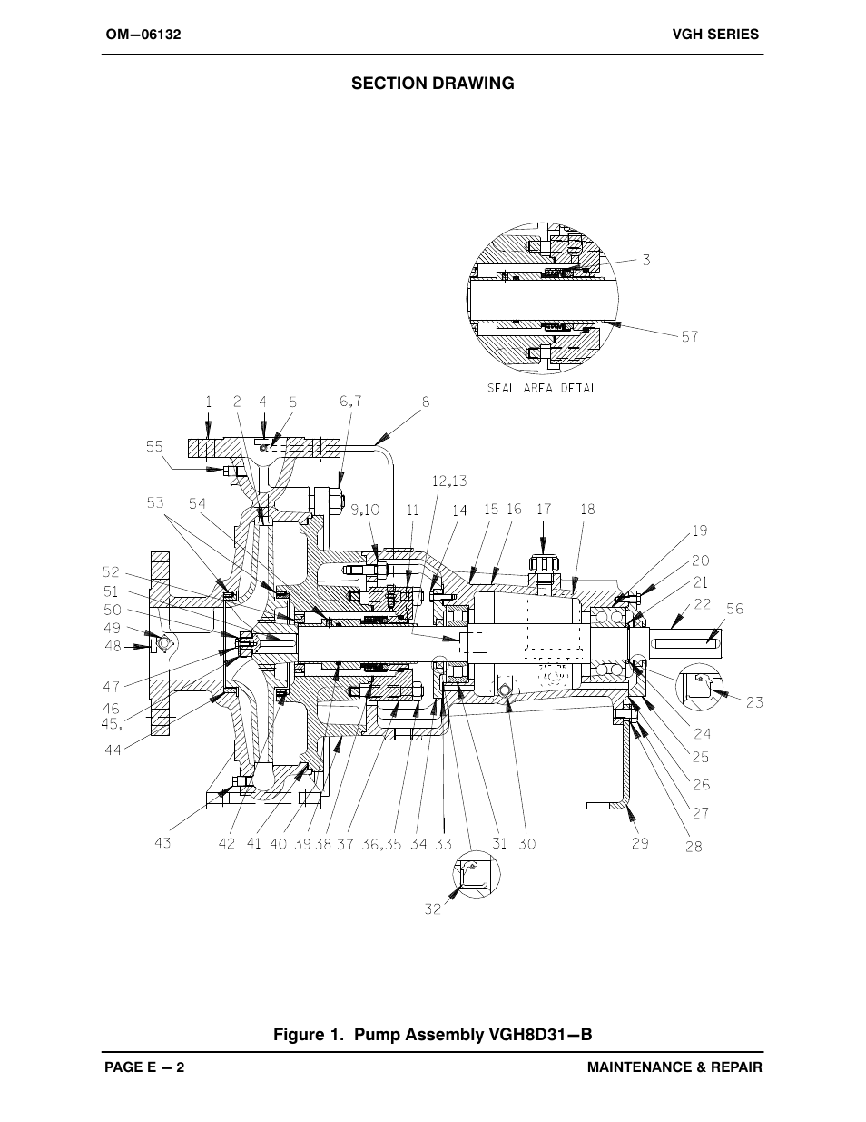 Figure 1. pump assembly vgh8d31−b | Gorman-Rupp Pumps VGH8D31-B 1379872 thru 1208738 User Manual | Page 24 / 33