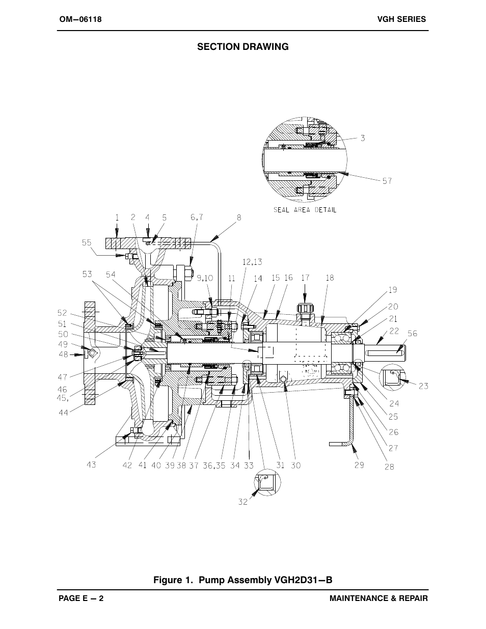 Figure 1. pump assembly vgh2d31−b | Gorman-Rupp Pumps VGH2D31-B 1379872 thru 1211808 User Manual | Page 24 / 33