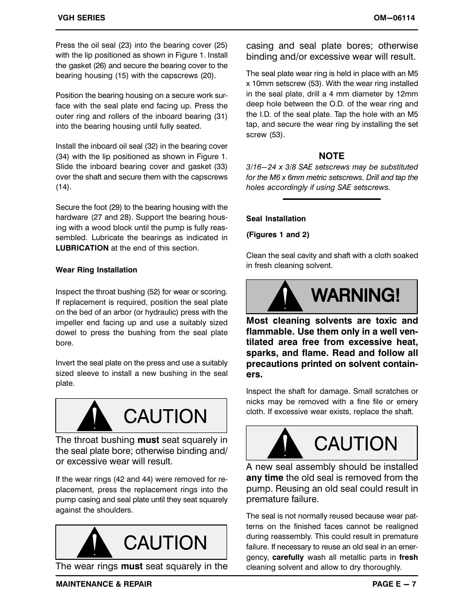 Gorman-Rupp Pumps VGH1 1/4D31-B 1364934 thru 1211819 User Manual | Page 29 / 33