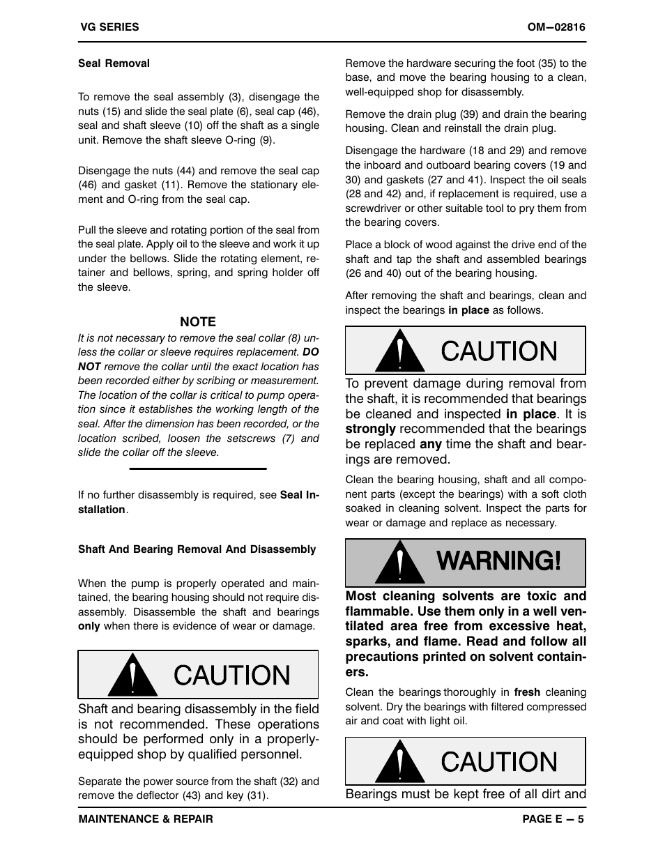 Gorman-Rupp Pumps VG5C3-B 1188885 and up User Manual | Page 26 / 31