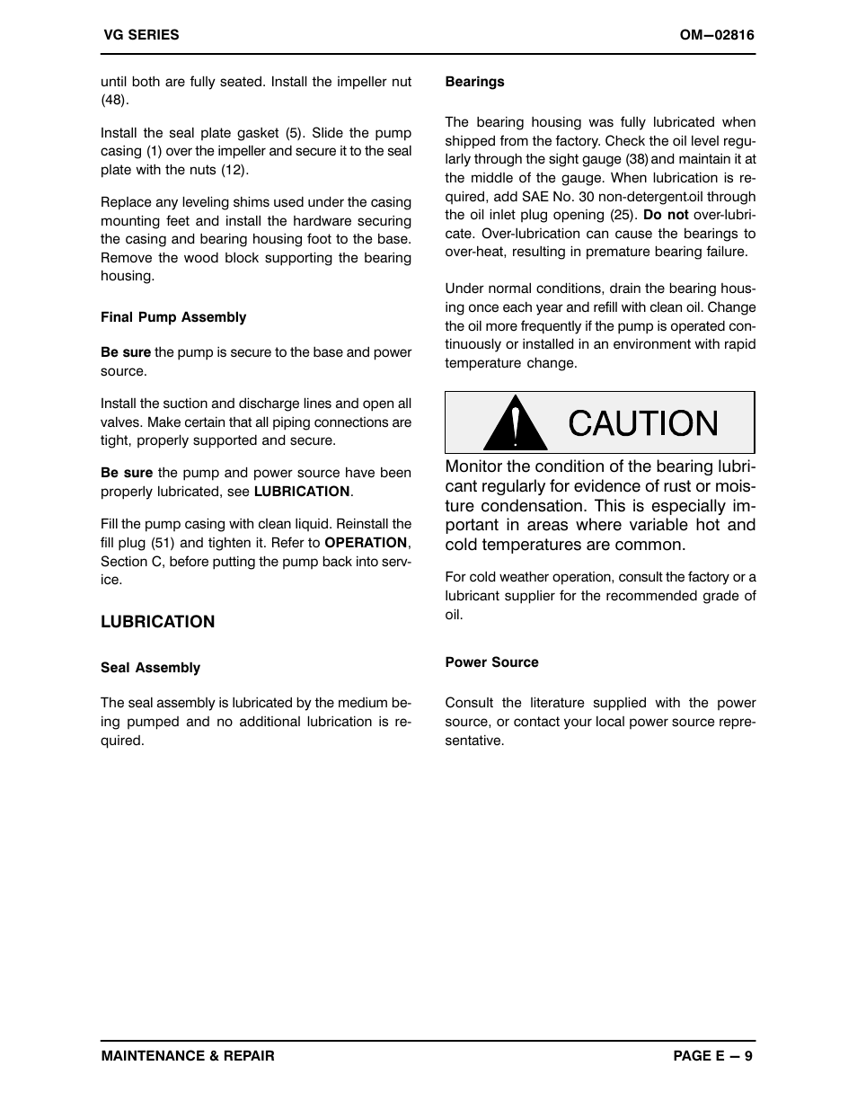 Gorman-Rupp Pumps VG5C3-B 1188885 and up User Manual | Page 30 / 31