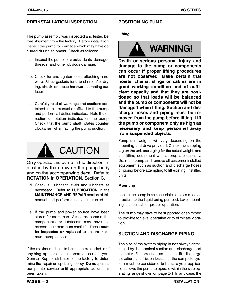 Gorman-Rupp Pumps VG5C3-B 1188885 and up User Manual | Page 9 / 31