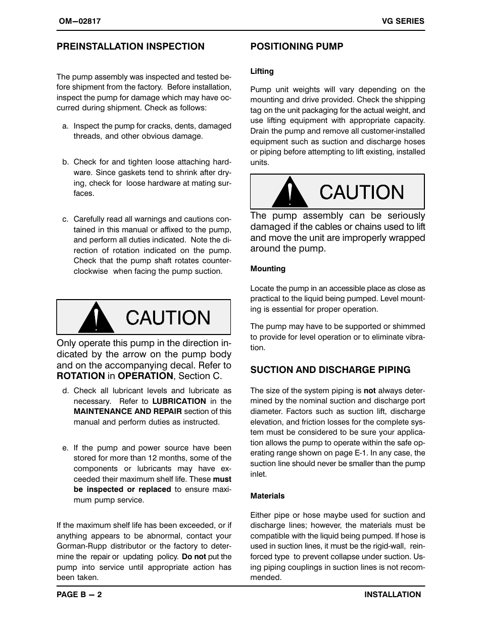 Gorman-Rupp Pumps VG6D3-B 1188889 and up User Manual | Page 8 / 30